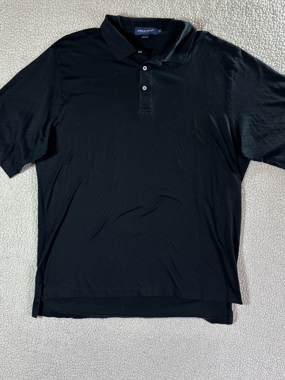 Polo Golf Ralph Lauren Polo Shirt Men’s XL Black Jacquard Diamond Pattern